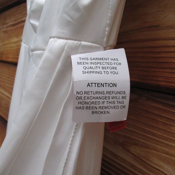 NWOT Mac Duggal One Shoulder White Satin Gown - Picture 11 of 13